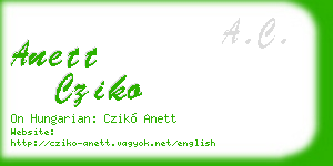 anett cziko business card